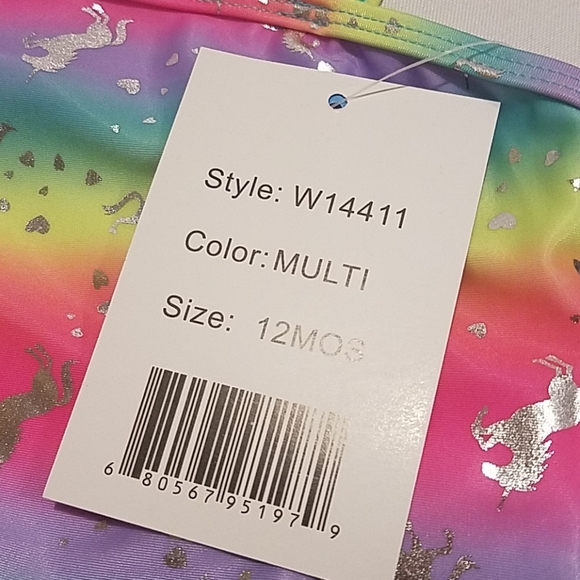 Freestyle Unicorn Rainbow Swimsuit Girl's Size 12 months one piece Baby Swim - Picture 4 of 7